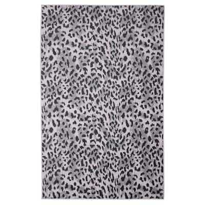 Furnish My Place Leopard Print Rug - Ligh Grey, Contemporary Area Rug ...