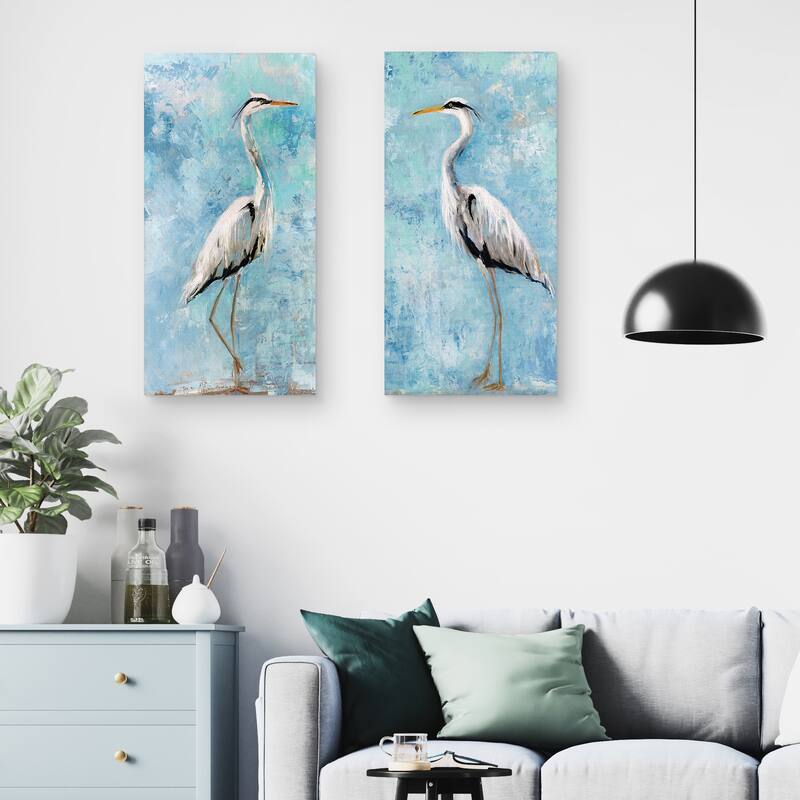 Heron I & II Crop by Sally Swatland Canvas Art Prints