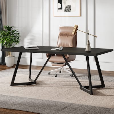 71'' Black Computer Desk Study Writing Table for Home Office