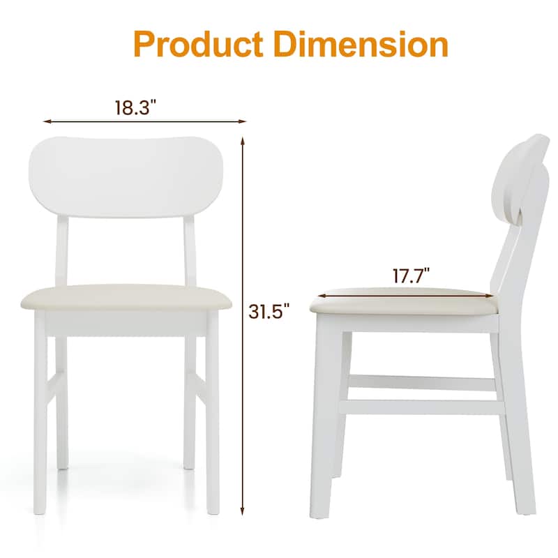 Rubber Wood Dining Chairs Set of 6