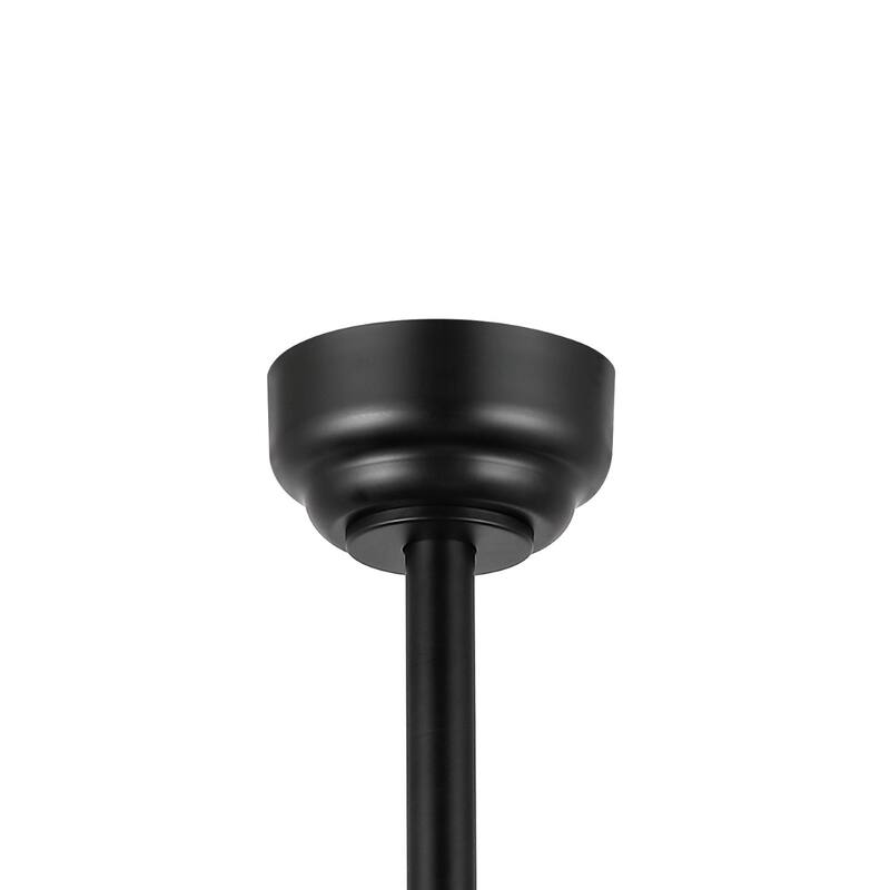 Lucas 52" 2-Light Rustic Industrial Iron/Wood/Seeded Glass Mobile-App/Remote-Controlled LED Ceiling Fan, Black by JONATHAN Y