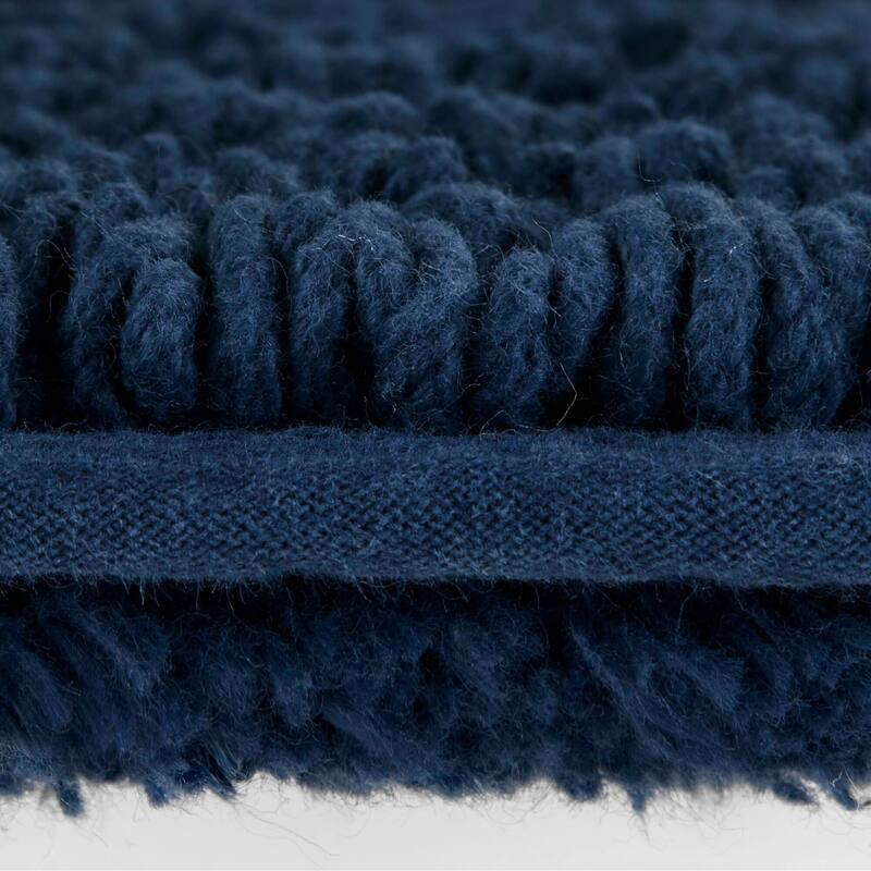 1 PCS 17x24" Cotton Tufted 3000 GSM Reversible Bath Rug Blue
