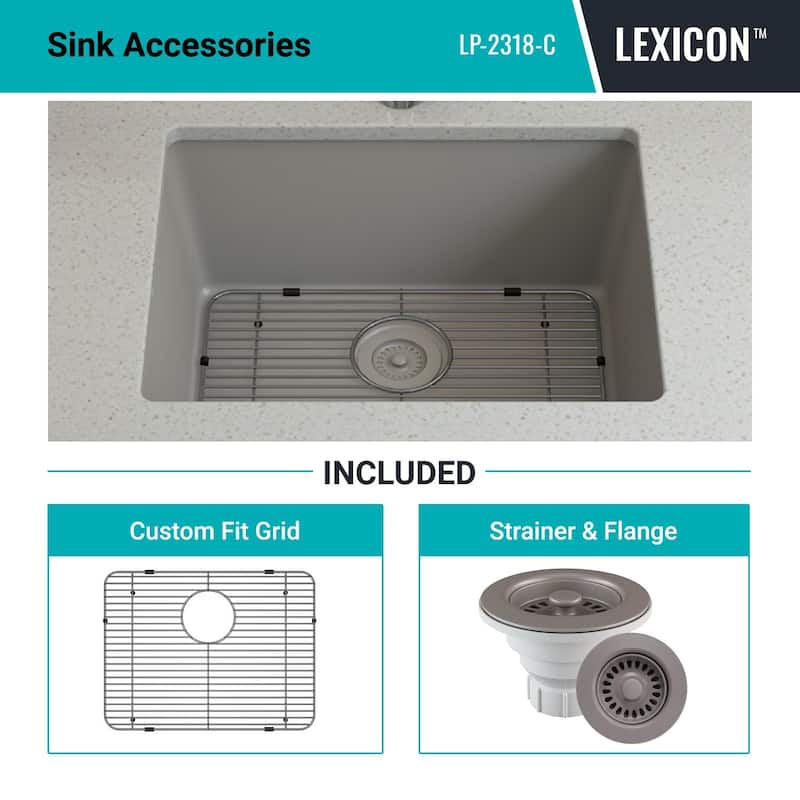 23" x 18" Quartz Kitchen Sink, Single Bowl Sink, Drop-in Sink, Undermount Sink, Granite Kitchen Sink, with Steel... - 23"x18"