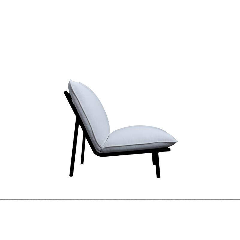 NADAAL STUDIOS Varyn Outdoor Accent Chair, Stainless Steel Frame and Olefin Upholstery, Speckled Charcoal