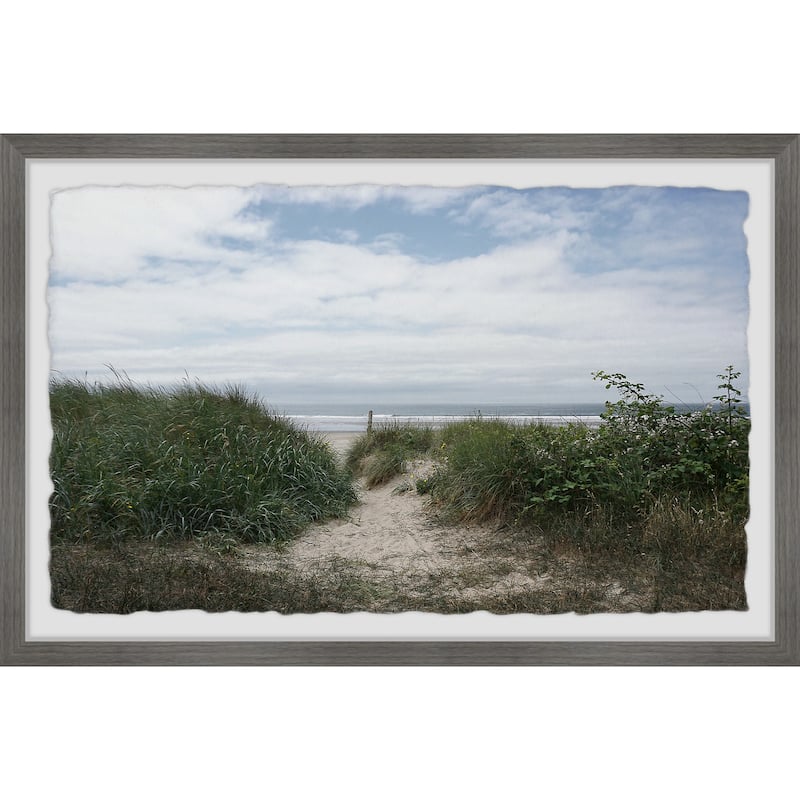 Coastal Vegetation Framed Wall Art, Coastal Serenity - Tranquil Ocean-Inspired Wall Décor