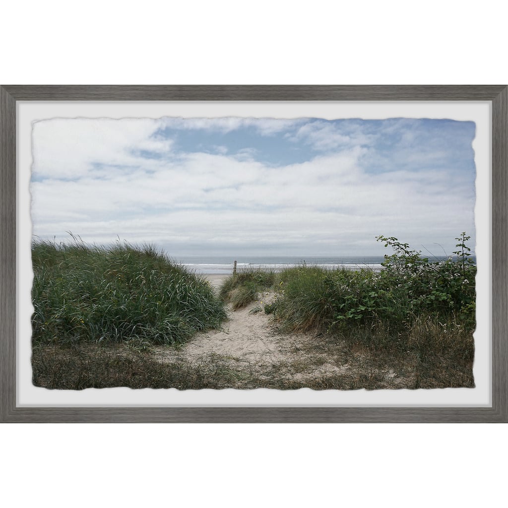 Coastal Vegetation Framed Wall Art, Coastal Serenity - Tranquil Ocean-Inspired Wall Décor