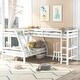 preview thumbnail 11 of 16, Modern L-Shaped Wooden Twin Size Loft Bed and Twin over Full Bunk Bed with Built-in Desk,Easy Assembly