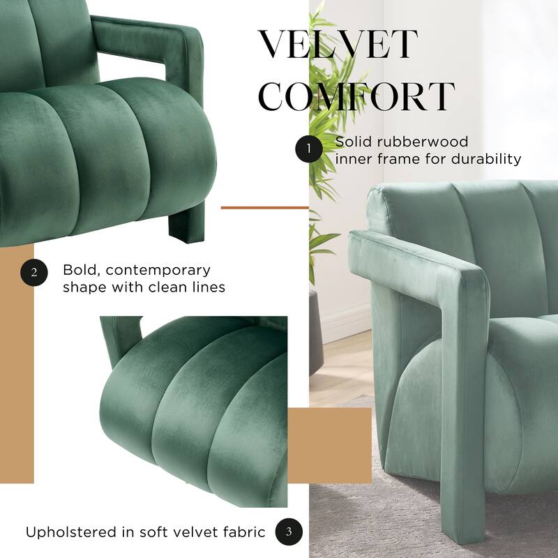 Roundhill Furniture Velmor Contemporary Velvet Accent Armchair