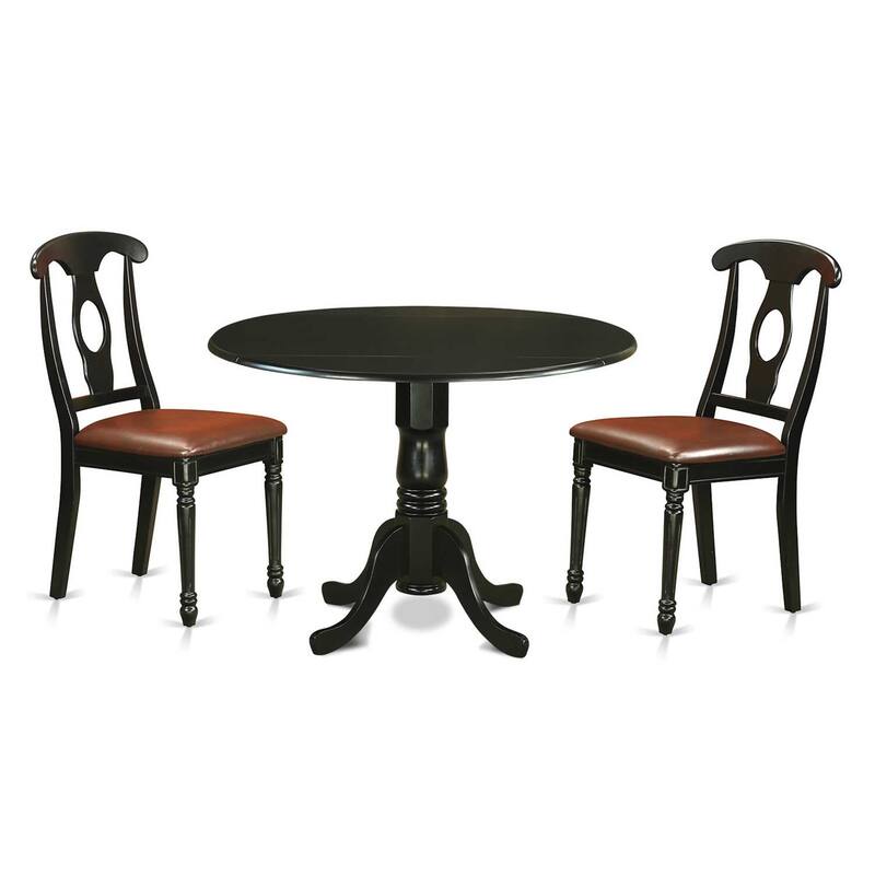 Boho Kitchen Table Set - 3 Piece Round Dining Table with Chairs - Modern Dining Room Furniture