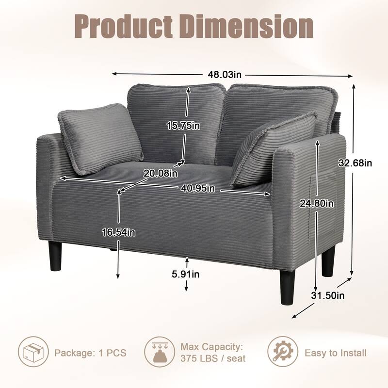 Soft Loveseat Couch With Soft Cushions