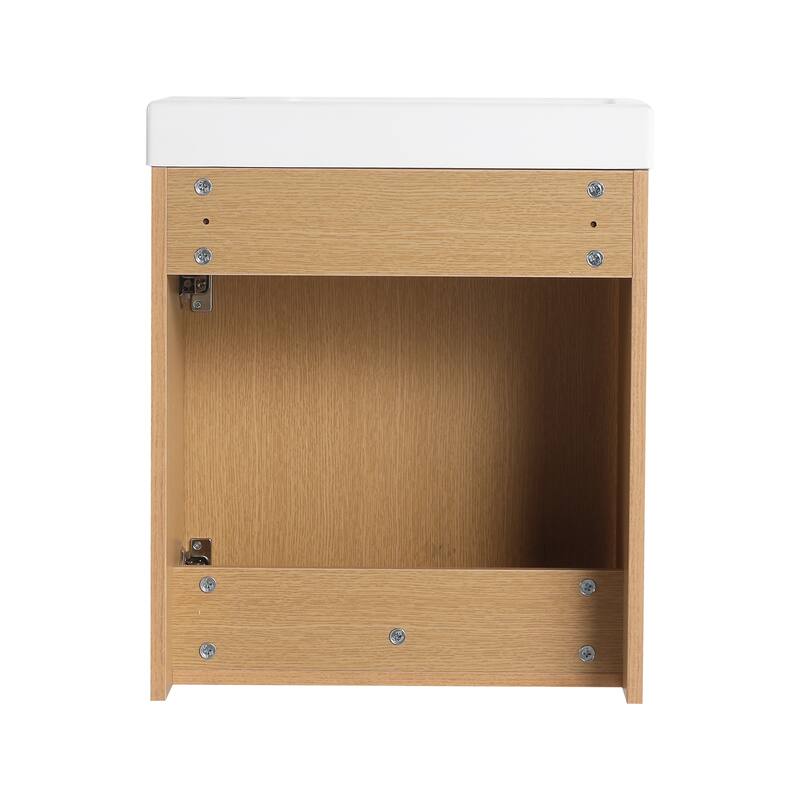 GDFStudio - Helsinki 18.5" Modern Wall-Mounted Bathroom Vanity Set with Resin Sink, Soft Closing Door & Antirust Hardware