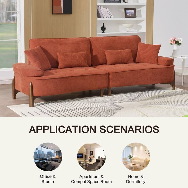 Modern 103" Comfortable Deep Seated Sofa Couch with 4 Pillows