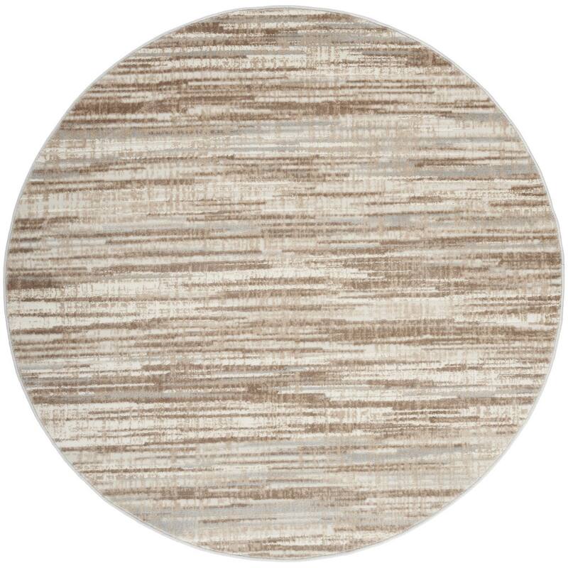 Cazo Power Loomed Geometric Abstract Modern Non Skid Stain Resistant Low Pile Area Rug By HomeRoots - 63' X '63' X '0.25