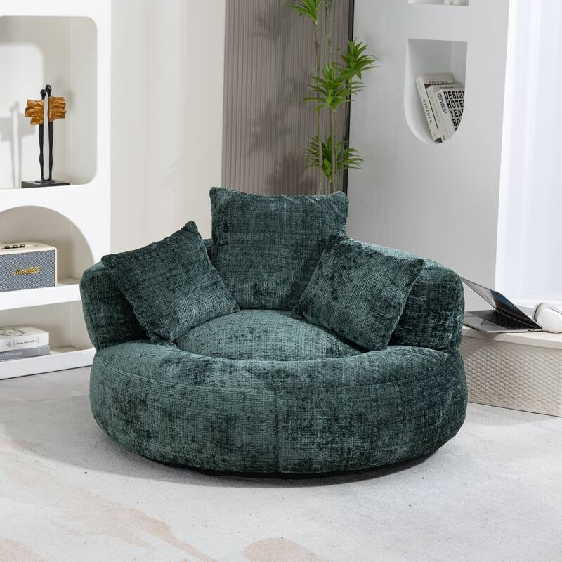 Chenille Lazy Sofa with Pillows