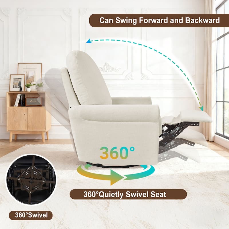 Heido 360 Degree Swivel Glider Manual Recliner Leisure Sofa Chair