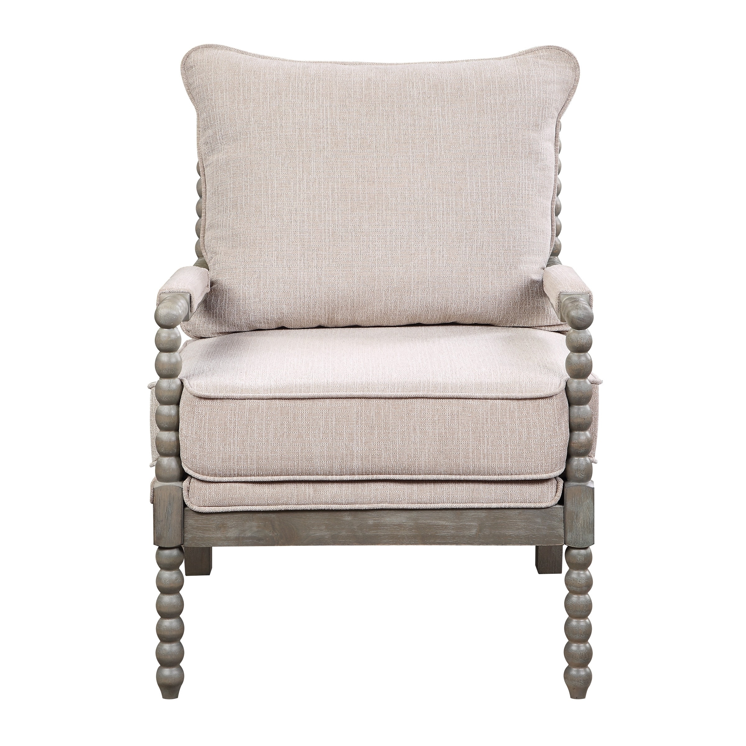 Kaylee Spindle Chair in Fabric with White Frame On Sale Bed Bath