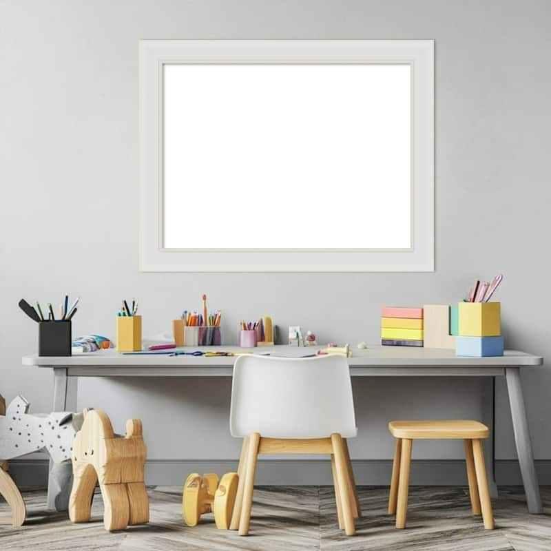 Amanti Art Flair Polished Nickel Framed Dry Erase Magnetic Board