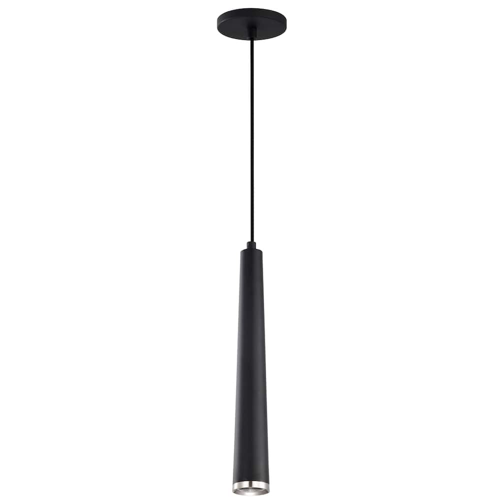 Melrose 12 Watt 16" LED Pendant Matte Black and Brushed Nickel Finish