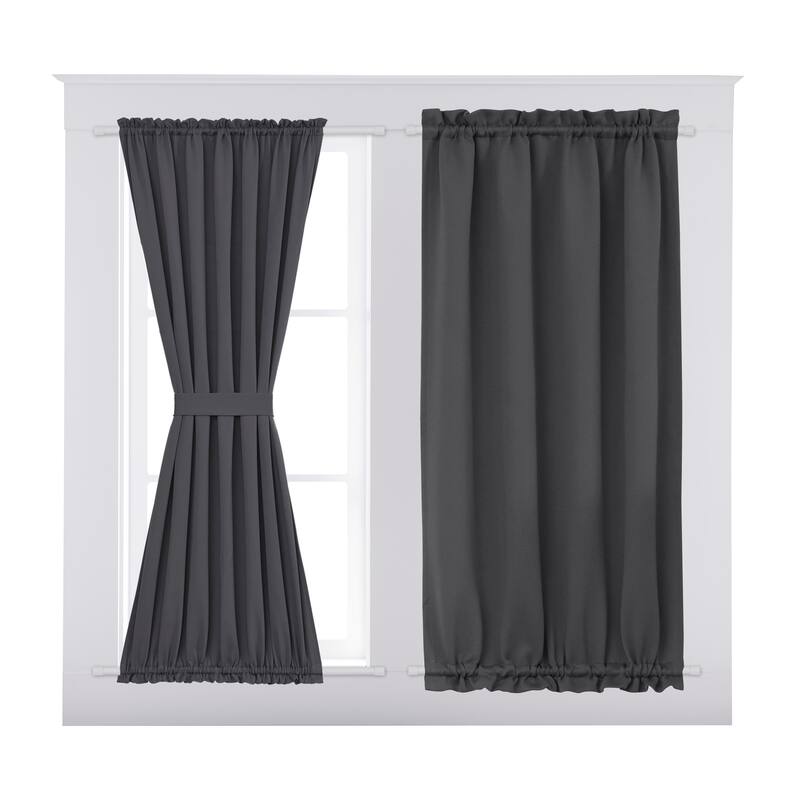 Deconovo French Door Curtain with Rod Pocket and Tieback 1 Panel