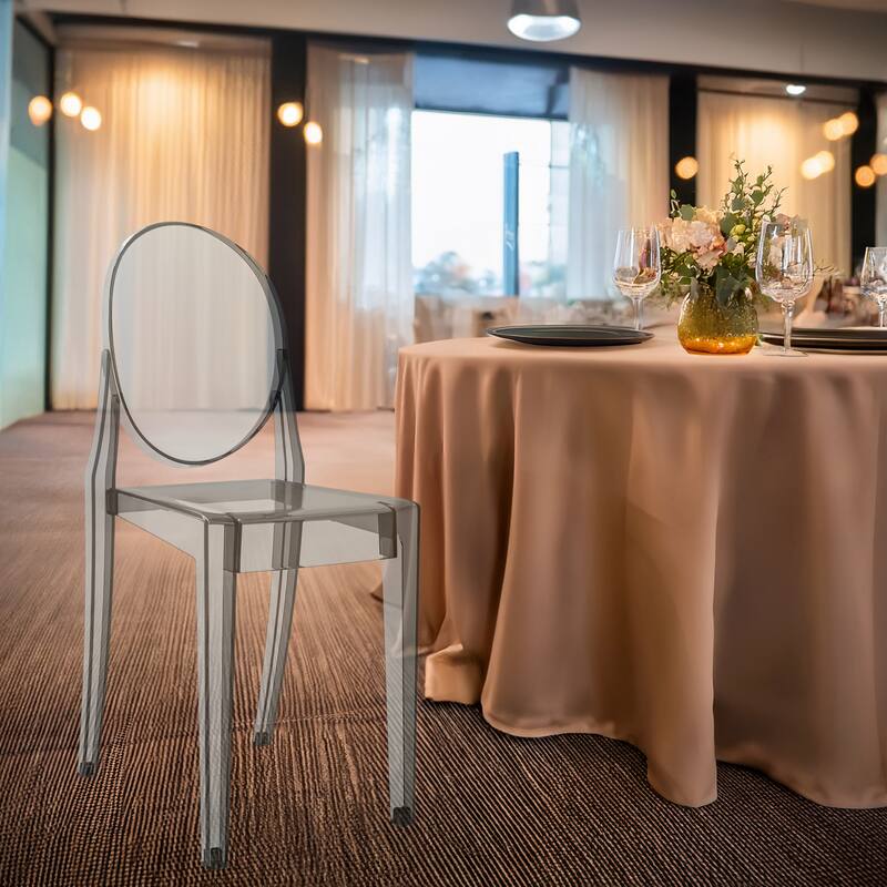 Modern Designs 2 and 4-piece Set of Stackable Transparent Ghost Chairs for Events - N/A