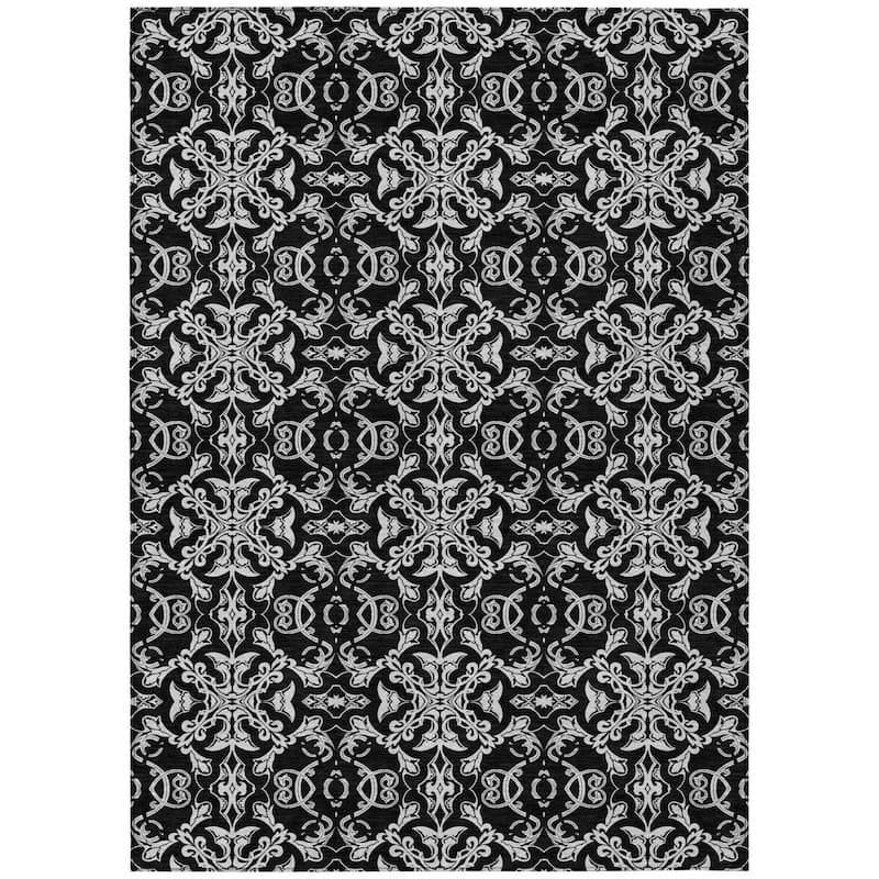 HomeRoots Medallion Transitional Rectangle Outdoor Rug