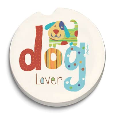 Curata Dog Lover Absorbent Stone Car Coaster