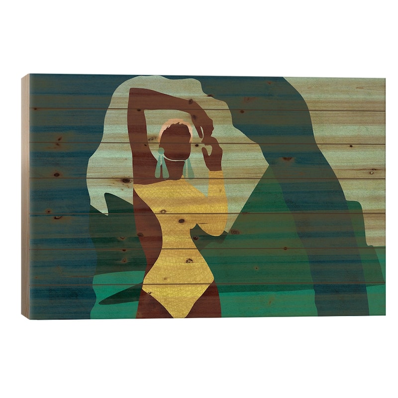 Citronella Horizontal Print On Wood by Reyna Noriega - Multi-Color - 26x40x1.5