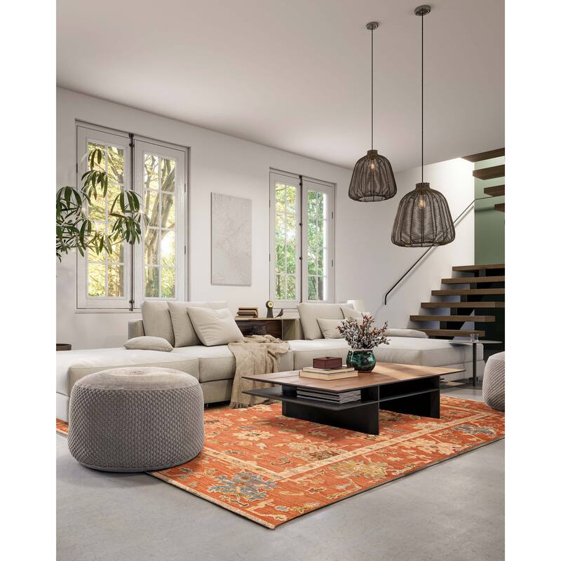 ECARPETGALLERY Hand-knotted Jules Serapi Dark Copper Wool Rug - 9'4 x 11'10