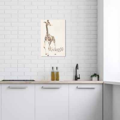 Wynwood Studio Canvas Animals Giraffe Soft Brown and Dark Brown Modern & Contemporary Wall Art Canvas Print