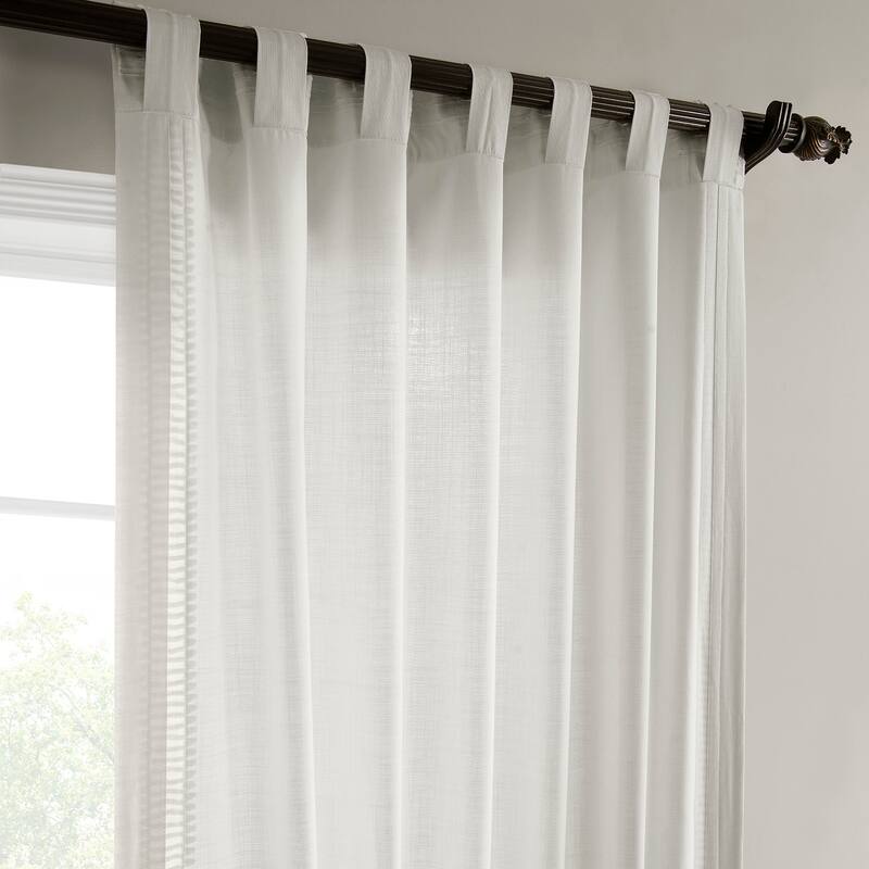 Exclusive Fabrics Bordered Textured Cotton Curtains For Bedroom & Living Room Curtains - Single Panel Drapes
