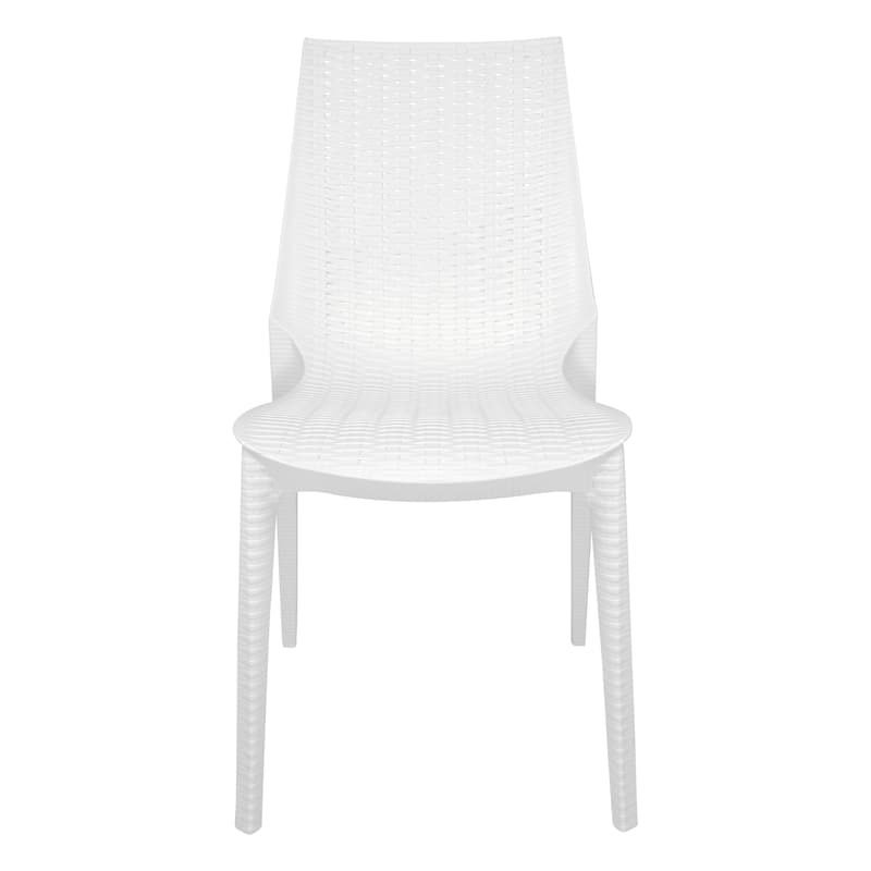 Kent Modern Rattan-Style Stackable Lightweight Dining Chair for Patio and Garden