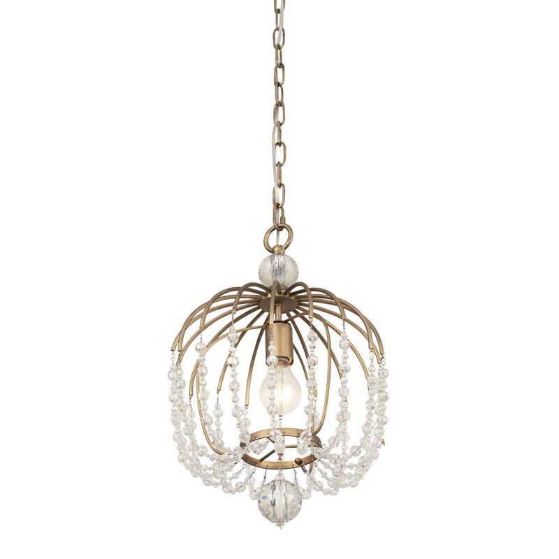 Varaluz Voliere 1-Light Crystal Pendant - Havana Gold