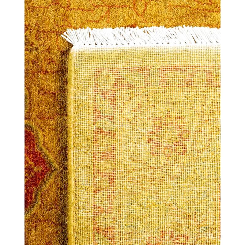 Overton Hand Knotted Wool Vintage Inspired Modern Contemporary Overdyed Gold Area Rug - 3' 2" x 5' 2"