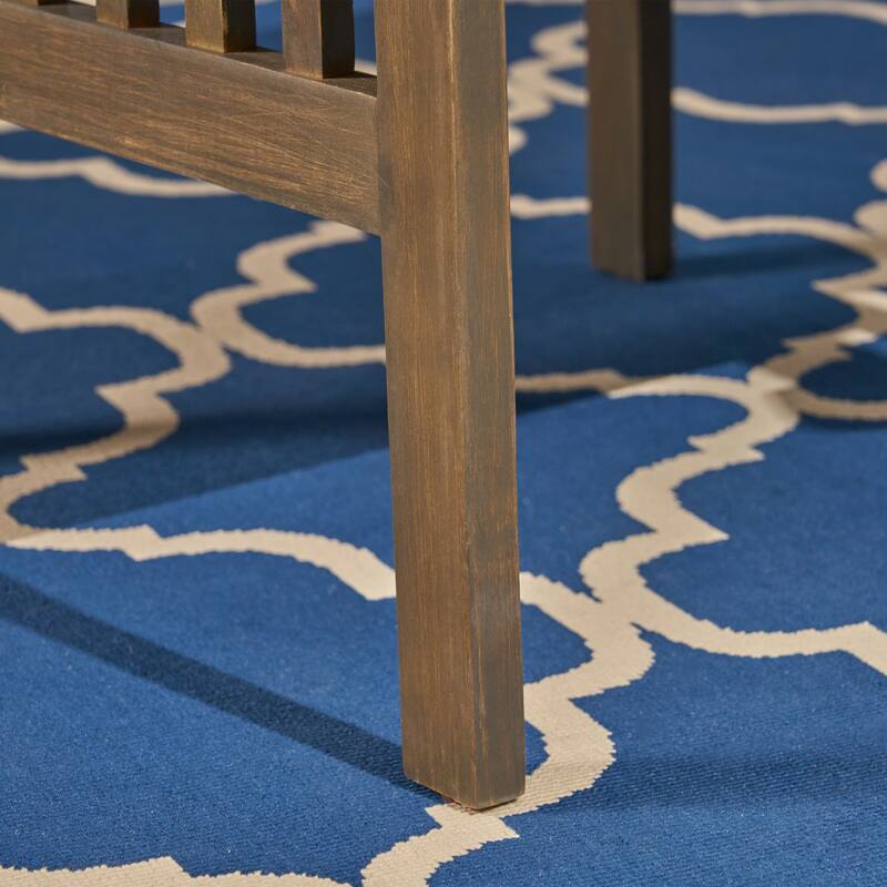 Roomfitters 2-Piece Acacia Wood Dining Chairs with Water-Resistant Cushions, Rustic Modern Outdoor Seating