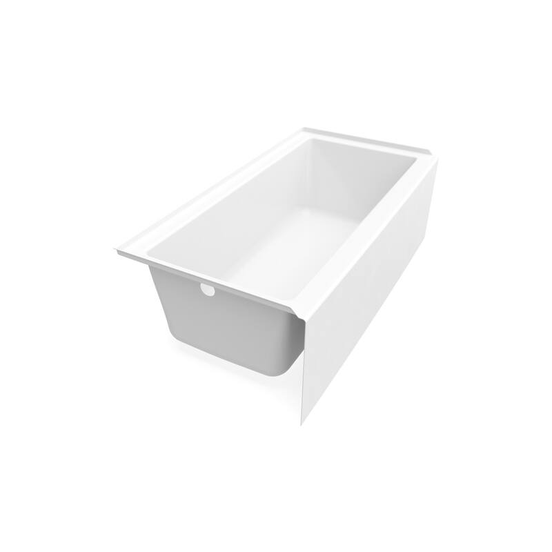 Maax Rubix 60" Alcove Acrylic Soaking Tub with Left Drain and Overflow - White