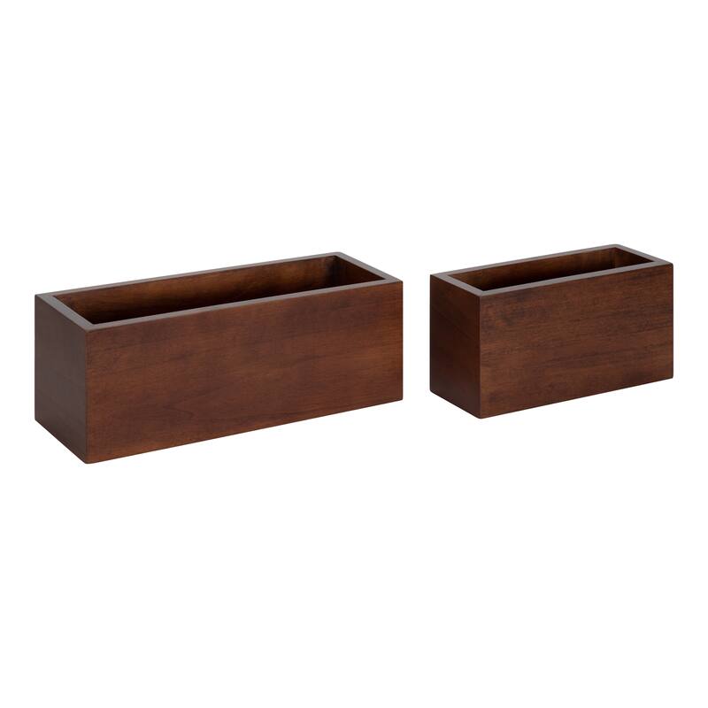 Kate and Laurel Domio Hanging Pocket Set - 2 Piece - Walnut Brown