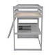 preview thumbnail 13 of 25, Wood Loft Bed Sturdy Frame with Desk and Shelves,2 Drawers,Twin Size