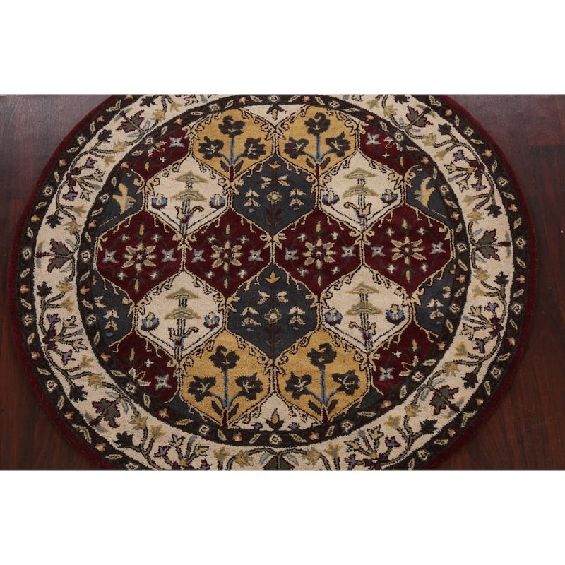 Traditional Floral Oriental Home Decor Area Rug Hand-tufted Carpet - 6'0" x 6'0" Round
