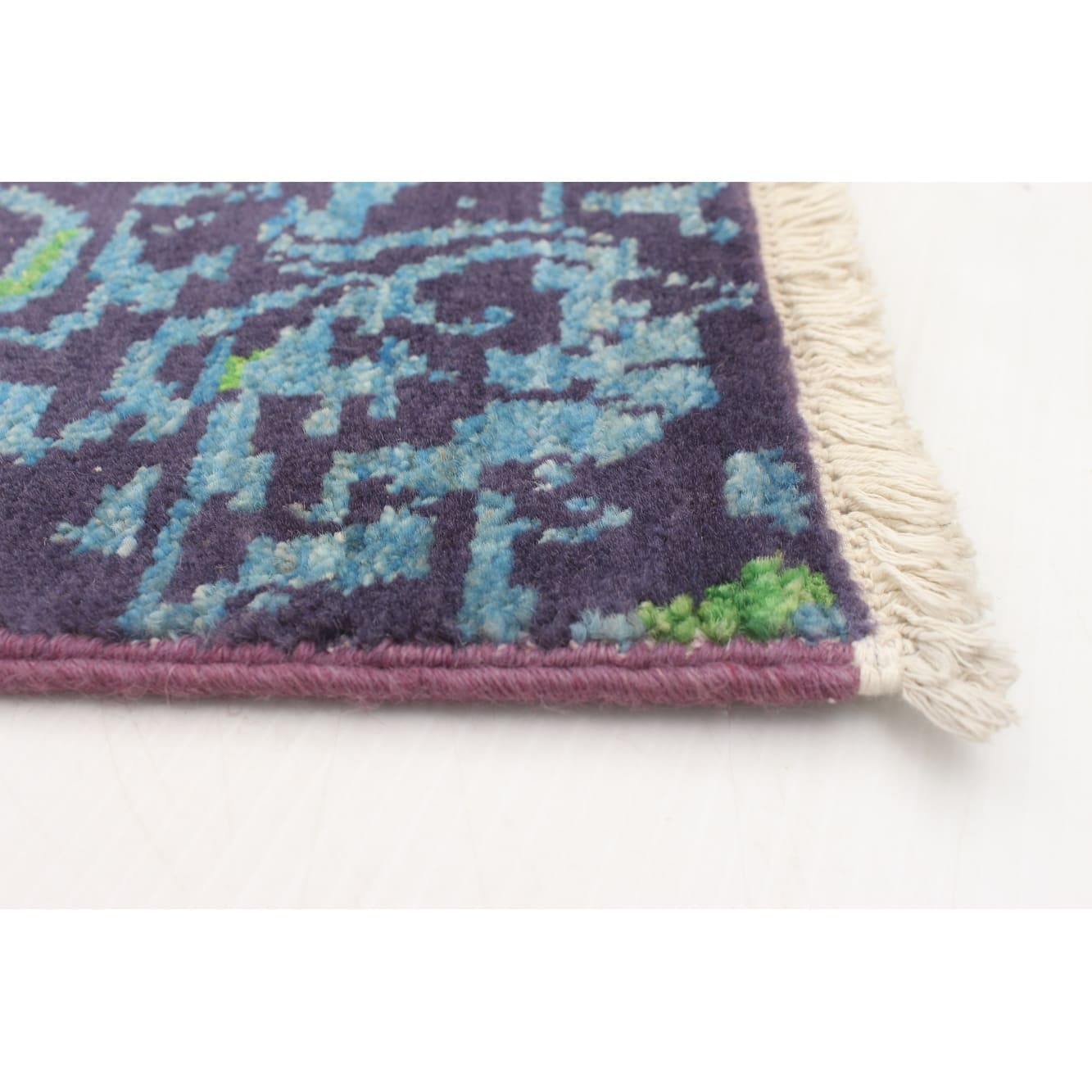 ECARPETGALLERY Handknotted Lahore Finest Collection Purple Wool Rug