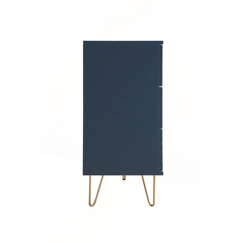 Modern 6 Drawer Dresser with Metal Handles