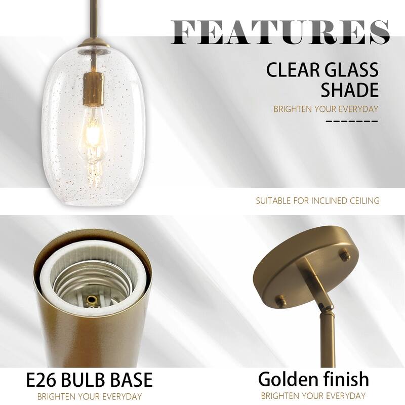 1-Light Seeded Glass Pendant Light