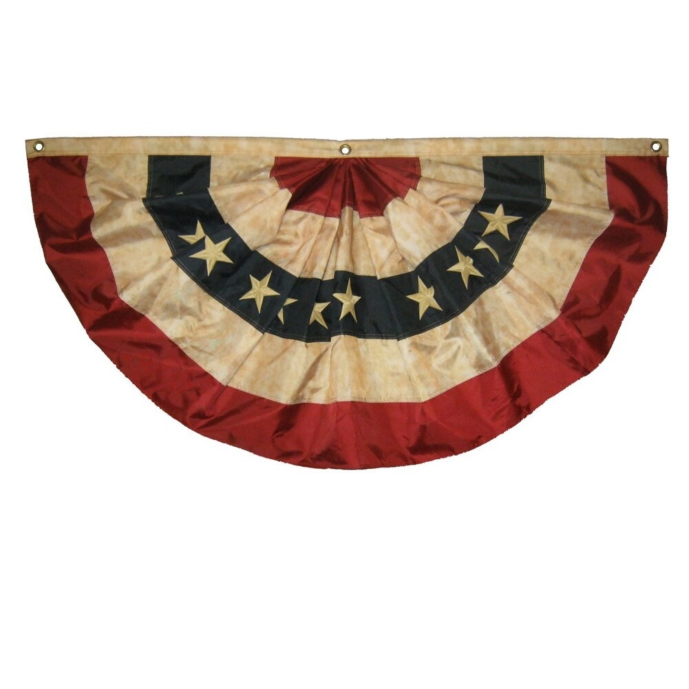 Shop Vintage Tea Stained Red White And Blue 3 American Fan Flag