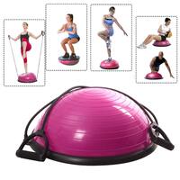 Costway Ball Balance Trainer Yoga Fitness Strength Exercise Workout W/pump (Rose) - Rose