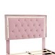 preview thumbnail 9 of 19, Velvet Upholstered Platform Bed with Soft Tufted Headboard, Kids Bedroom Twin Platform Bed with LED Light for Night's Sleep