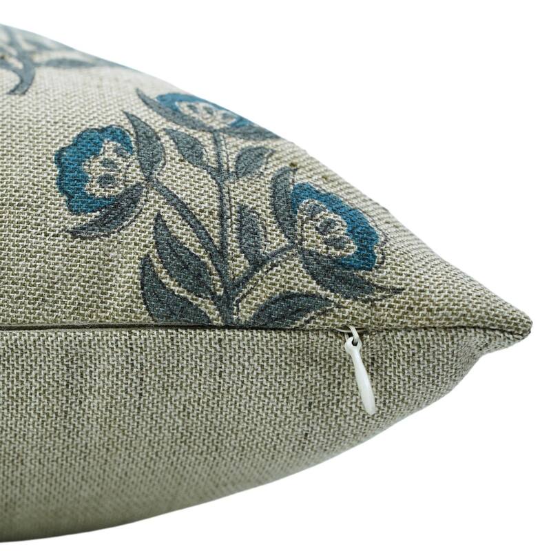 Linen Farmhouse Block print pillow Cover - Baelpatra