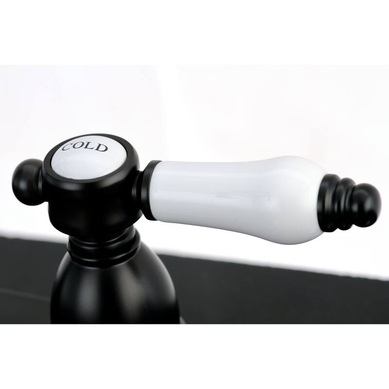 Kingston Brass Heritage Porcelain Kitchen Faucet with Side Spayer - 16'' (L) x 9-1/16'' (W) x 9-3/8'' (H)