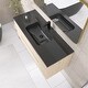 preview thumbnail 50 of 57, Floating Bathroom Vanity in Evita Oak with Integrated Quartz Sand Top