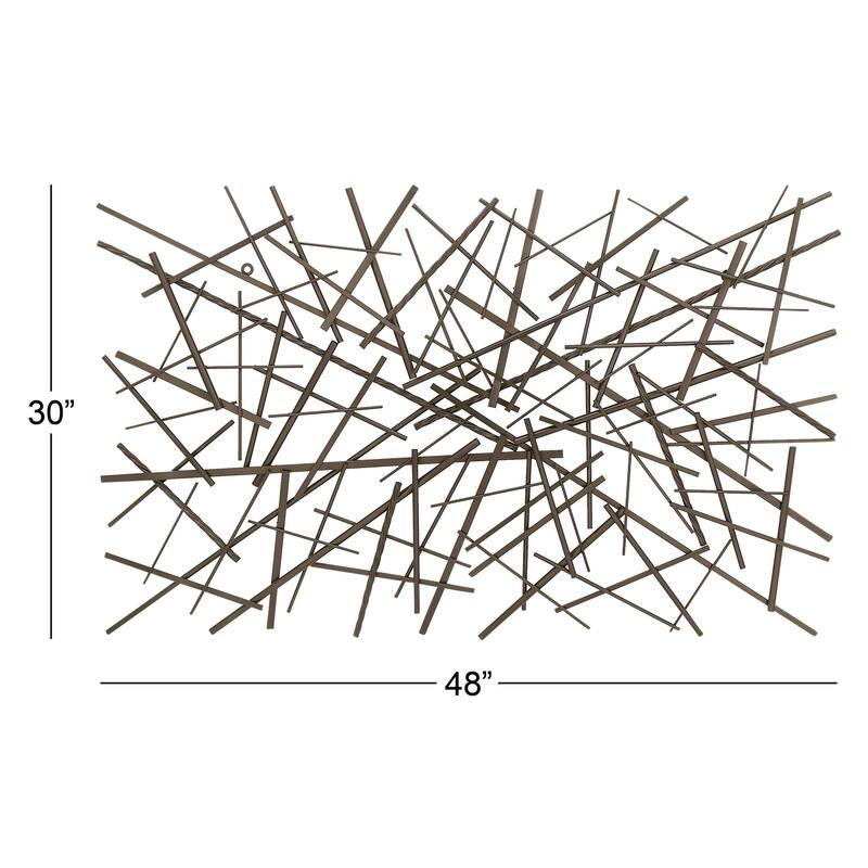 Metal Geometric Overlapping Lines Home Wall Decor - Dark Gray - Roche River Decor