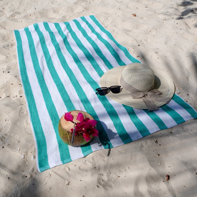 Arkwright Cali Cabana 4-Piece Striped Cotton Beach Towel Set - 30x60