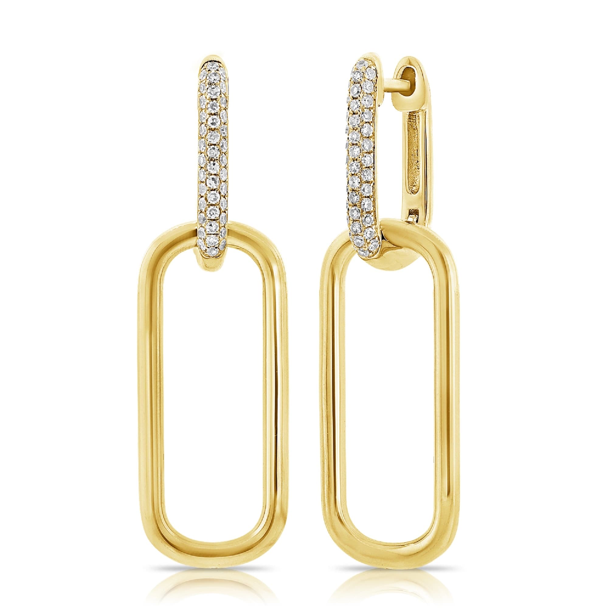 Joelle Collection Diamond Link Earrings 14K Gold